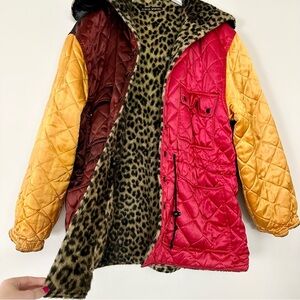Sonia Rykiel Reversible Vintage coat Satin Faux Fur